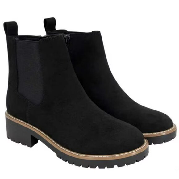 Kensie Kayla Ladies' Chelsea Faux Suede Boot, Black, Size 6.5, 7.5, 8, 9, 10 - Picture 1 of 6